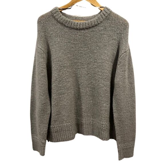 Fashion Nova Gray Acryllic Oversize Crew Neck Sweater Size L - Picture 1 of 5